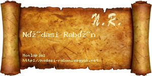 Nádasi Rabán névjegykártya
